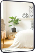 ZenStyle Black Metal Framed Rectangular Wall Mirror 22" x 30" Bathroom Mirror by ZenStyle