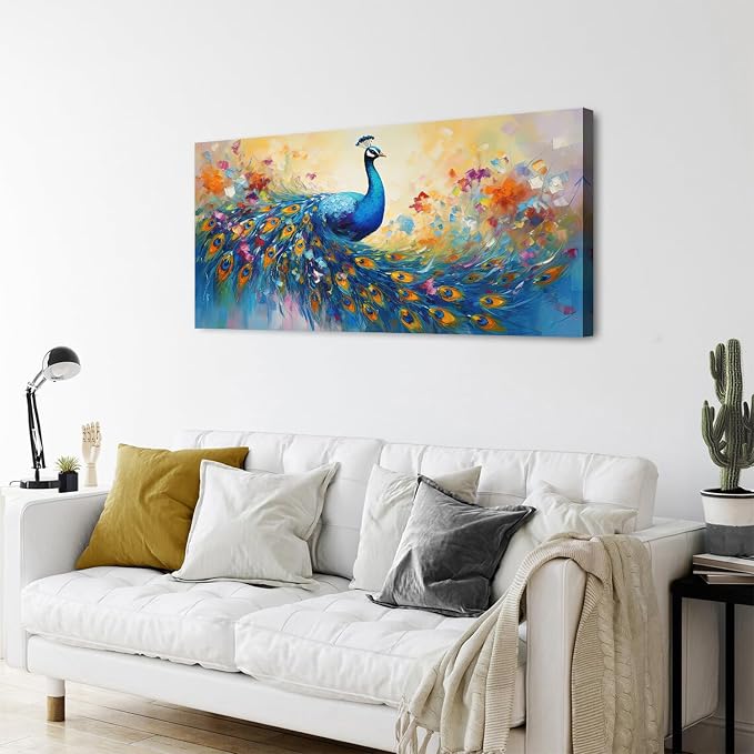 Abstract Peacock Wall Art Colorful Peacock Pictures Wall Decor Abstract Bird - Image 6