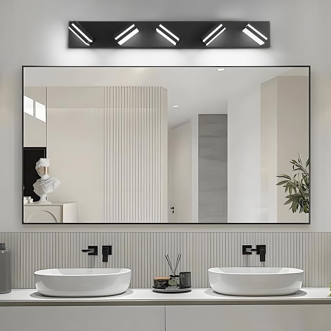 IZORRO LED Modern Bathroom Lights Fixtures, Matte Black Acrylic Wall Lighting - Image 7