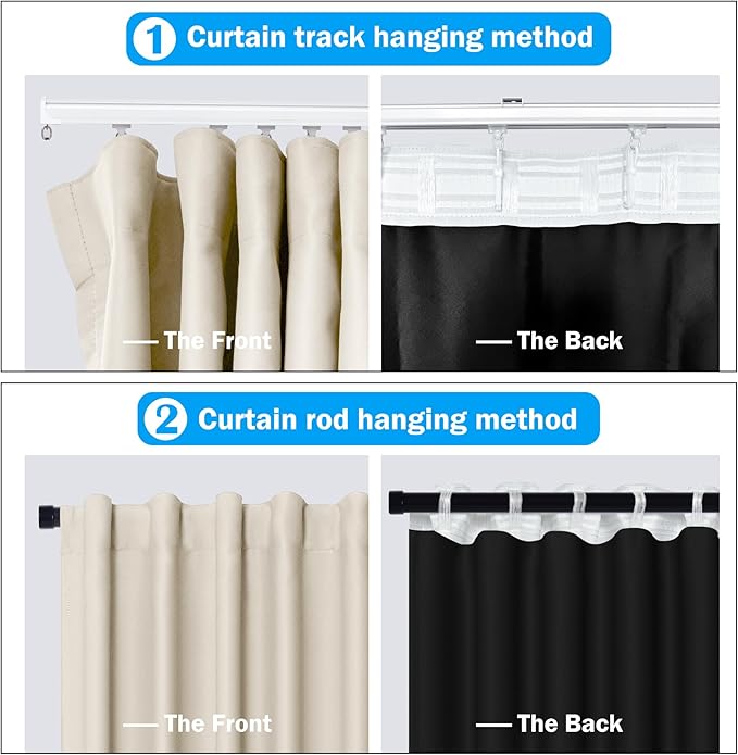 MaKefeile Room Divider Curtains Total Blackout Privacy Curtain Panel Room - Image 2