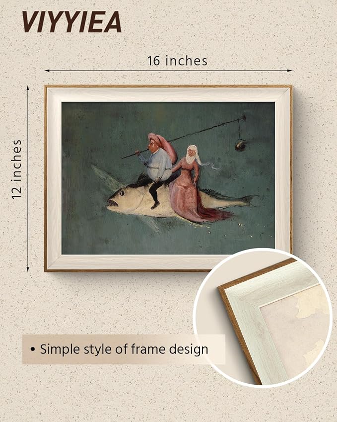 VIYYIEA Framed Wall Art for Living Room, Drive the Fish Canvas Prints, Vintage - Image 2