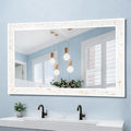 Tanmicoshomy 24 x 47 Inch White Rectangle Wall Mirror, Natual Shell Framed by Tanmicoshomy