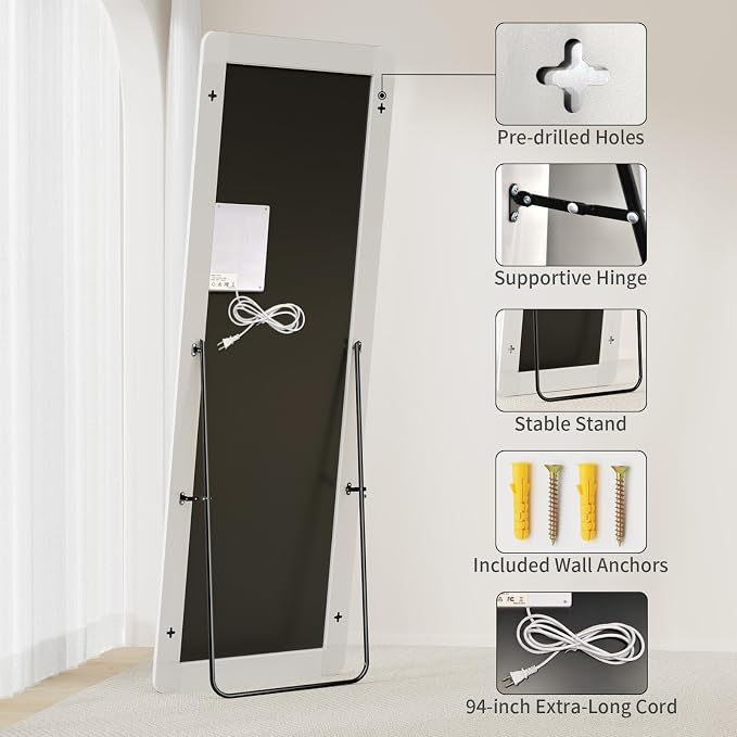 Koonmi Full Length Mirror with LED Lights, Big Mirror - Image 6