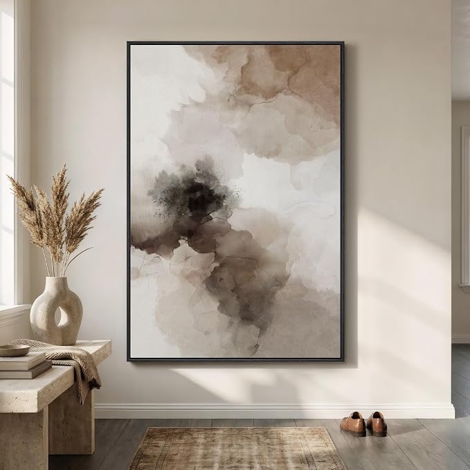 Extra Large Framed Neutral Abstract Wall Art by Cuspin