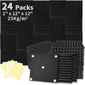 Focusound 24 Pack Acoustic Foam Panels 1" x 12" x 12" Sound Proof Foam Panles by Focusound