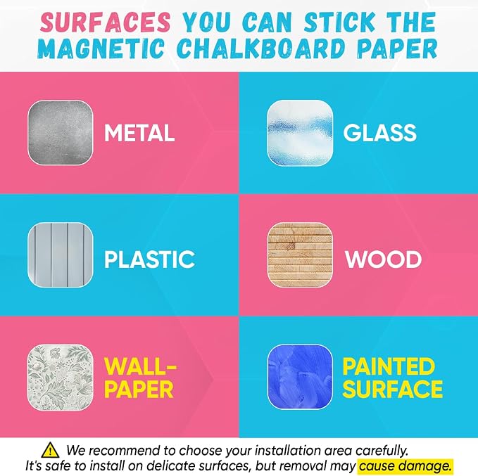 Magnetic Chalkboard Wallpaper Peel and Stick 40" x 18", Self-Adhesive - Image 6