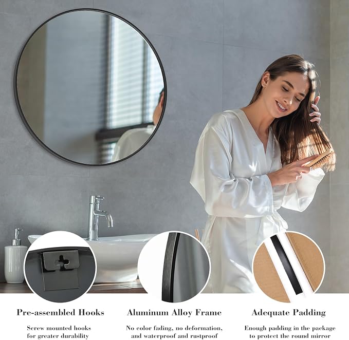 Sweetcrispy 30in Round Bathroom Mirrors - Image 6