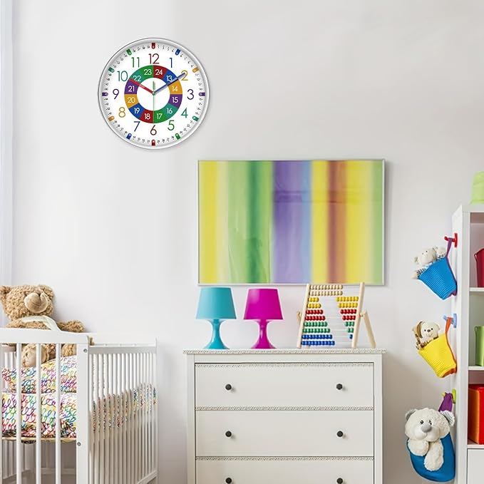 XFM Wall Clock for Kids 16 Inch Kids Teaching Wall Clocks Battery Operated - Image 4