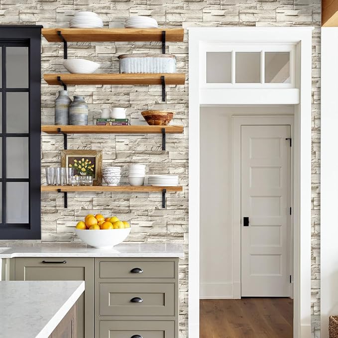 Jeweluck Stone Wallpaper Peel and Stick Brick Wallpaper 17.7”×236.2” Brick - Image 8