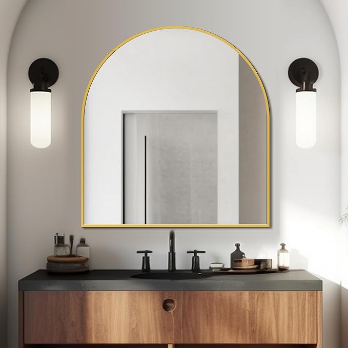 FICTOR Bathroom Mirror for Wall, Arched Vanity Bathroom Mirror for Over Sink - Image 3