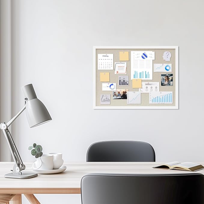 DAHAPYBOO Cork Board with Linen White 2Pack, Bulletin Board 23"x17" Hanging - Image 2