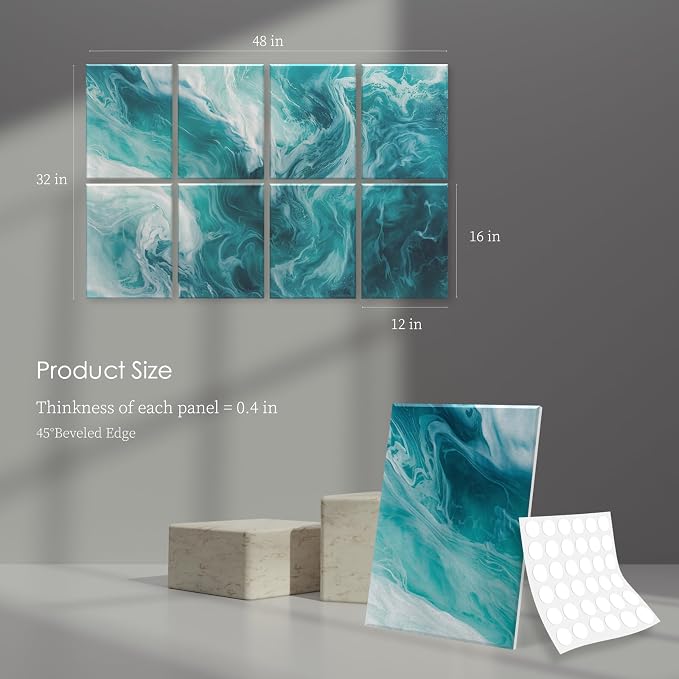 JaneTech 8-Pack Art Acoustic Panels Sound Absorbing Panels, 48x32 Inch - Image 2