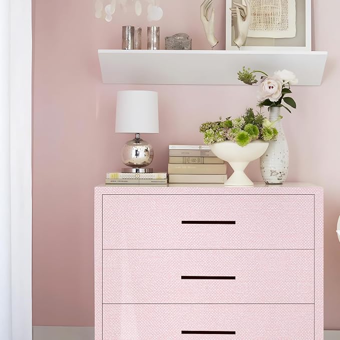 Pink Grasscloth Wallpaper Peel and Stick Textured Contact Paper - Image 6