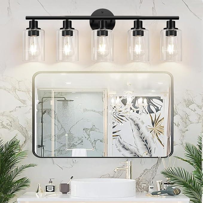 Zarbitta 5-Light Bathroom Light Fixtures, Bathroom Wall Lamp - Image 7