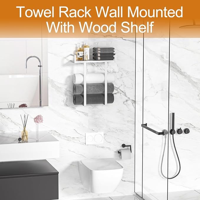 Towel Racks for Bathroom Wall Mounted, Xstydes Metal Towel Holder - Image 4
