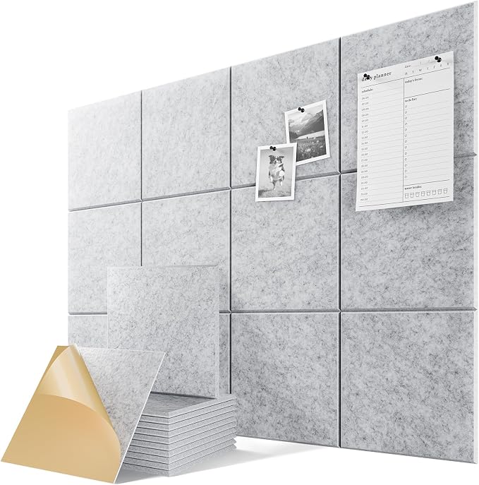 6-Pack Self-Adhesive Acoustic Panels, Soundproof Wall Panels by Lebenforce