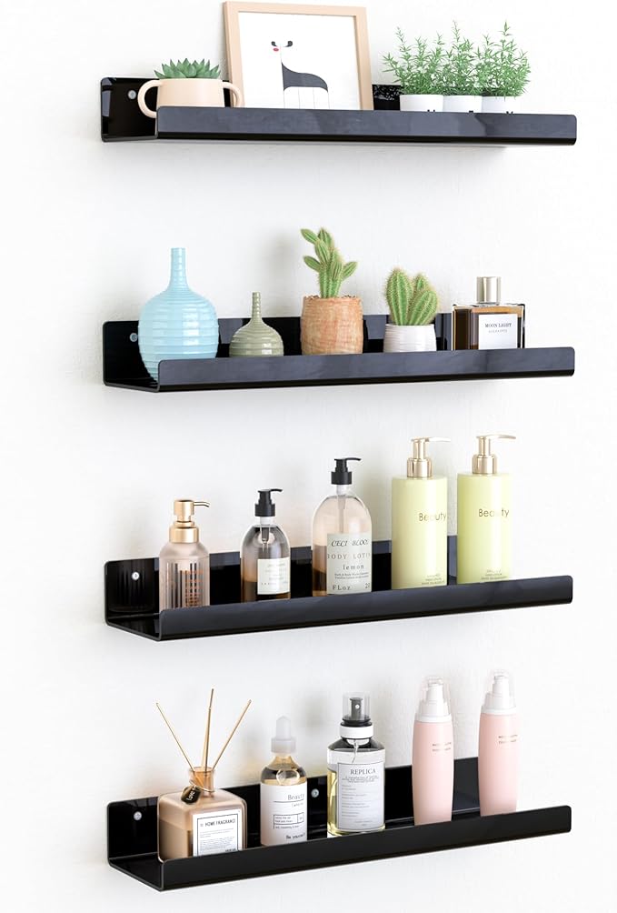 upsimples Acrylic Shelves for Wall Decor, Living Room, Floating Bookshelves for by upsimples