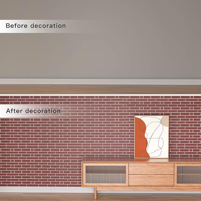 3D Wall Panels - 4PCS 47.2"x26" Faux Stone Wall Covering - MCM Modified Clay - Image 3