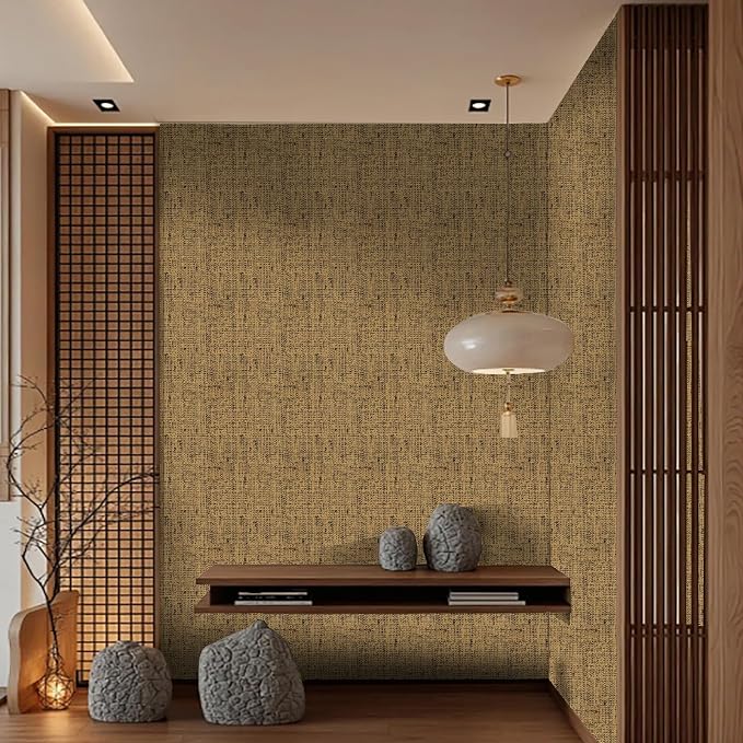 15.75"x787.4" Brown Grasscloth Wallpaper Peel and Stick Removable Textured Wall - Image 7