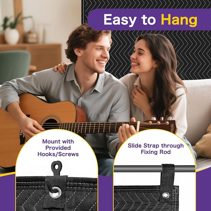 2 PCS Extra Large Sound Dampening Blanket, Noise Cancelling Studio Acoustic - Image 5