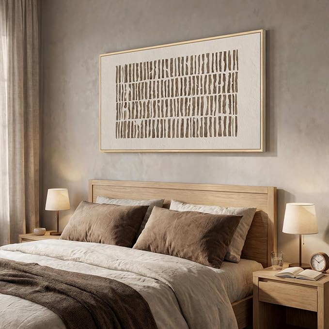 Large Framed Neutral Abstract Canvas Wall Art - Image 2