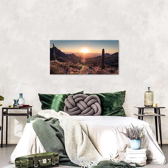 Sunset Sonoran Desert Wall Art Cactus Decor Arizona Mountain Wall Art Pictures - Image 6