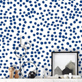 Jeweluck Blue Polka Dot Peel and Stick Wallpaper Blue and White Contact Paper by Jeweluck