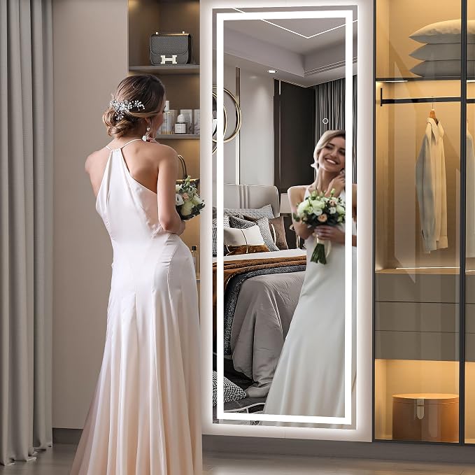 Hasipu Full Length Mirror with Lights, Full Body Dressing Hanging Mounted Mirror - Image 6