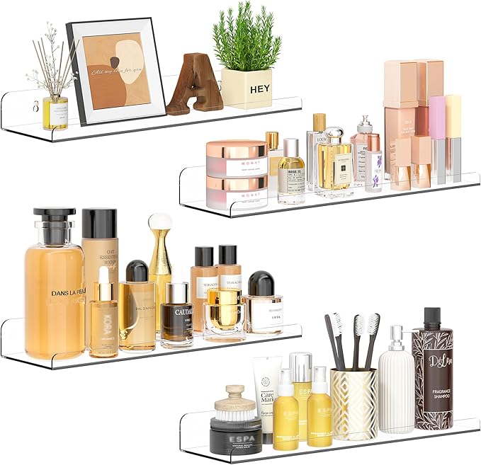 Qukaka Floating Shelves for Wall Decor, Living Room, Bathroom Decor, Nail by QukakaHomeCare
