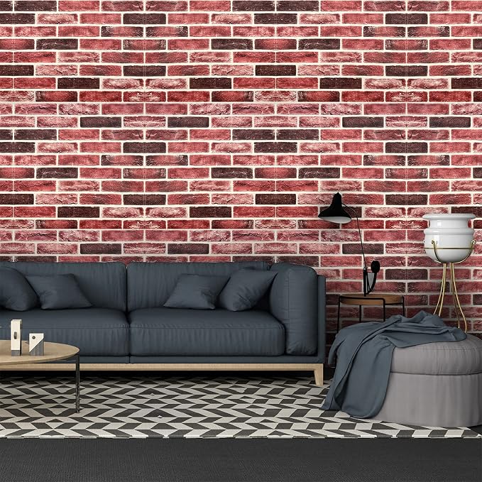 10-Pack 52 Sq.Ft 3D Wall Panels Peel and Stick 3D Faux Brick Wallpaper Peel and - Image 4