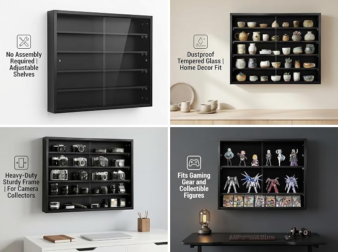 5-Tier Wall Mounted Display Cabinet, No Assembly Required Ready to Use Out of - Image 5