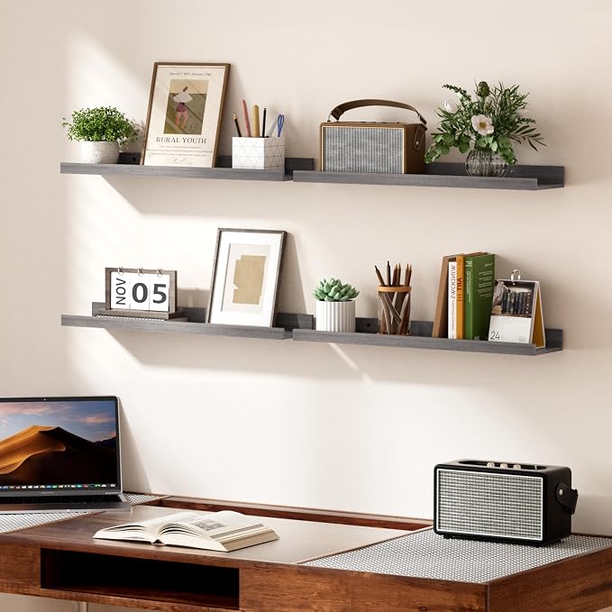 upsimples Floating Shelves for Wall, 23.6 Inch Shelves for Decor Storage Set of - Image 6