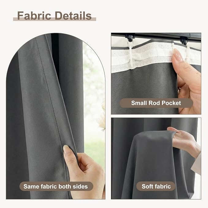 hoeflife Blackout Curtains for Bedroom Room Darkening Curtains for Living Room - Image 4