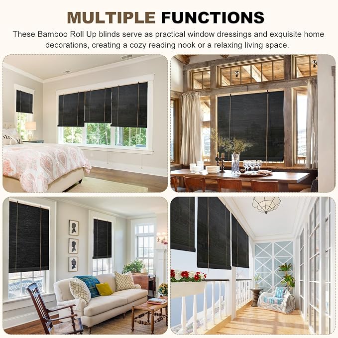 Bamboo Blinds for Interior Windows, Custom Roller Shades for Indoor Window and - Image 8