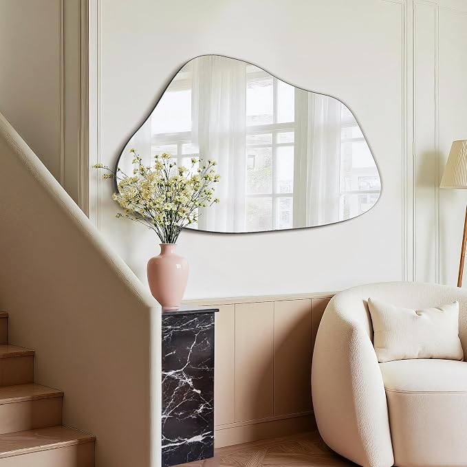 FICTOR Irregular Asymmetrical Wall Mirror, Living Room, Dining Room - Image 4