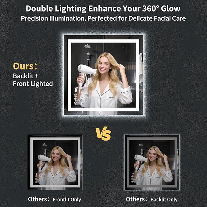 36"x36" LED Bathroom Mirror - Image 4