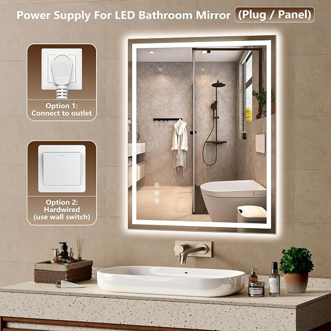 48x36 Inch LED Lighted Bathroom Mirror - Image 5