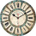 VIKMARI 14 Inch Wooden Wall Clock Battery Operated Retro Rustic Decorative Clock by VIKMARIWallClock