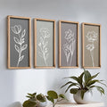 3D Wooden Floral Bathroom Wall Decor Lightweight, Ready-to-Hang Framed Wall Art by TideandTales
