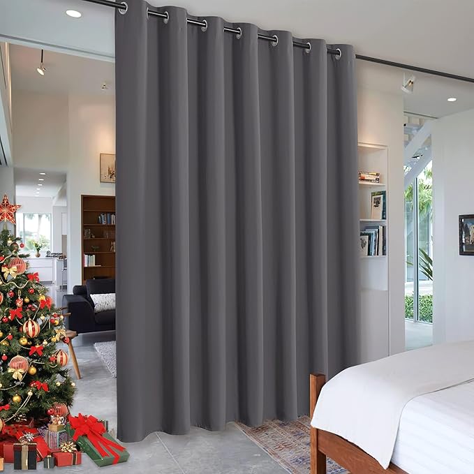 RYB HOME Blackout Room Divider Curtains Privacy Loft Screen Adjustable Ceiling by RYBHOME
