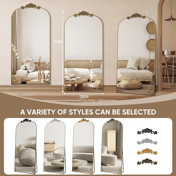 Antok Arched Full Length Mirror, Full Body Mirrors - Image 6