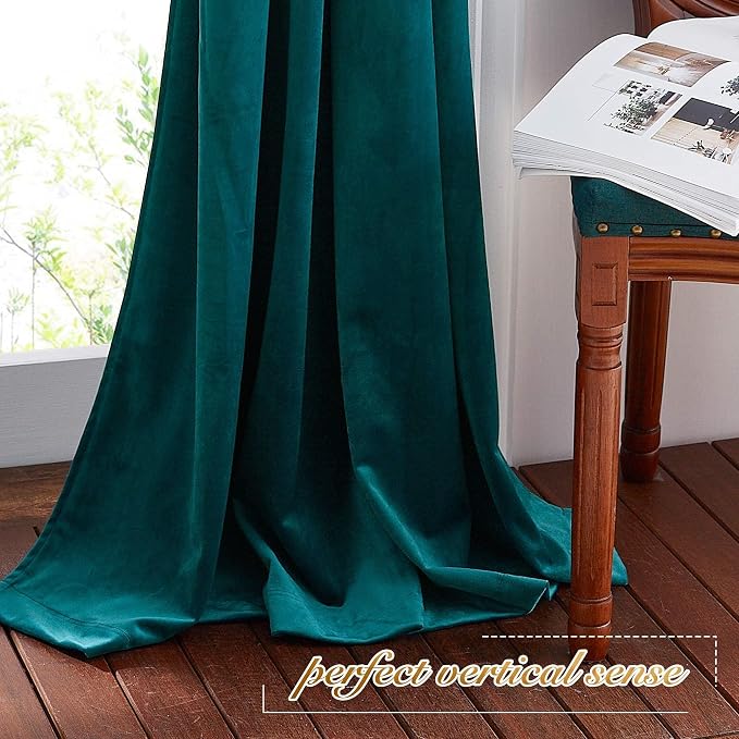 NICETOWN Teal Curtains for Living Room, Rod Pocket Privacy Enhancing Light - Image 7
