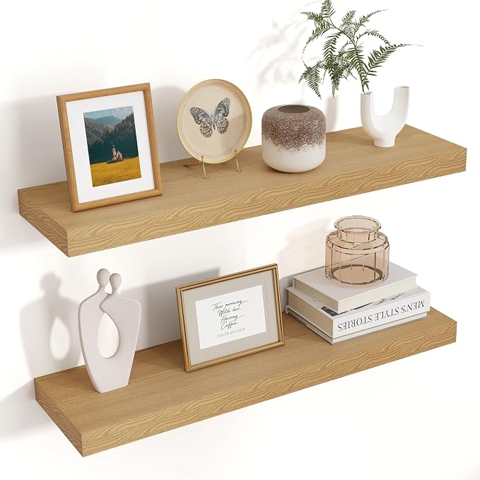 Venusmiles Floating Shelves for Wall 24 inch Long, Engineered Wood Wall Shelves by Venusmiles
