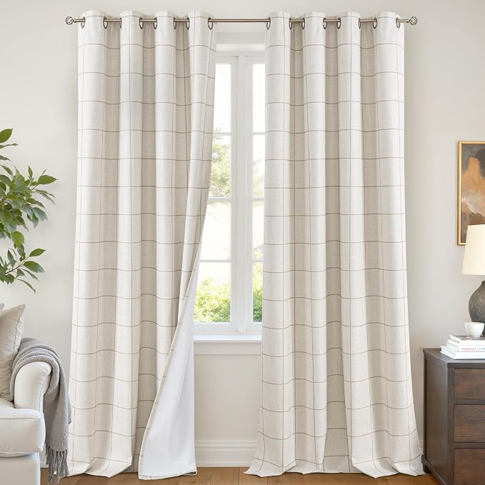 Lajode Plaid Patterned Curtains Thermal Insulated by Lajode