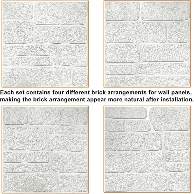 YU LI 3DH 3D Wall Panels Peel and Stick Faux Stone Wall Panel Black 20-Pack - Image 7