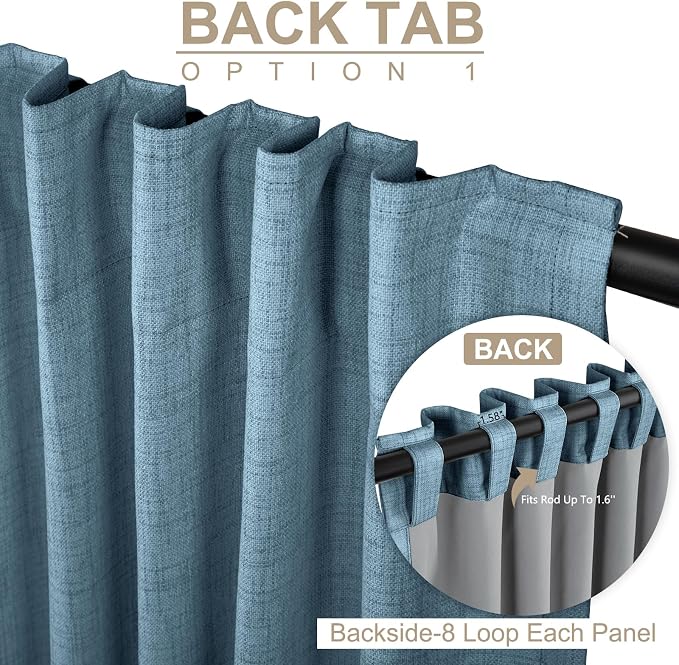 100% Blackout Shield Linen Blackout Curtains - Image 3