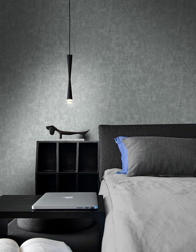 Yasinet Peel and Stick Wallpaper Removable Wallpaper Modern Grey-Green Embossed - Image 3
