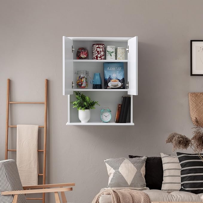 VANIRROR Bathroom Wall Cabinet Wooden Medicine Cabinet Buffering Hinge MDF - Image 3