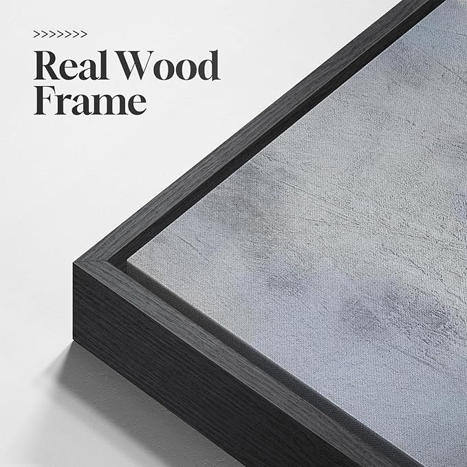 Framed Extra Large Blue Abstract Wall Art - Image 5