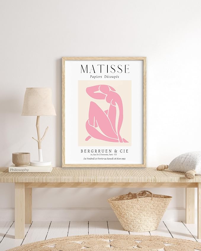 HesenDot Unframed Matisse Pink Wall Art, 12x16in Canvas Prints Poster, - Image 3